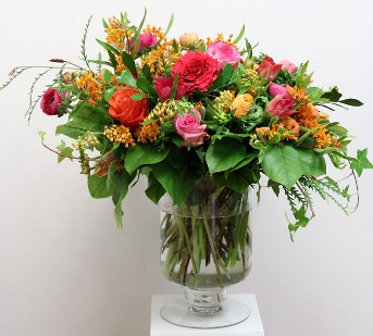 Large Colourful Sympathy Vase  |  Periwinkle Flowers Toronto